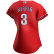 Bryce Harper #3 Philadelphia Phillies Women's Alternate Player Jersey - Red Jersey