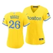 Red Sox Wade Boggs #26 2021 City Connect Gold Women's Jersey