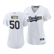 Women La Dodgers Mookie Betts #50 2021 Gold Program White Gold Jersey