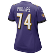 Tyre Phillips Baltimore Ravens Women's Game Jersey - Purple Jersey