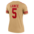 Trey Lance San Francisco 49ers Women's Inverted Legend Jersey - Gold Jersey