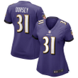 Khalil Dorsey Baltimore Ravens Women's Game Jersey - Purple Jersey