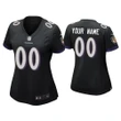 Women’s Baltimore Ravens Custom Jersey Black 2020 Game Football Sewn Jersey