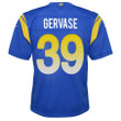 Super Bowl LVI Champions Los Angeles Rams Jake Gervase #39 Royal Youth's Jersey Jersey
