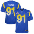 Super Bowl LVI Champions Los Angeles Rams Greg Gaines #91 Royal Youth's Jersey Jersey