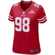 Super Bowl LVI Champions San Francisco 49ers Arden Key #98 Scarlet Women's Jersey Jersey