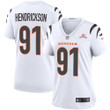 Super Bowl LVI Champions Cincinnati Bengals Trey Hendrickson #91 White Women's Jersey Jersey
