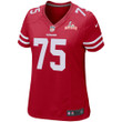 Super Bowl LVI Champions San Francisco 49ers Laken Tomlinson #75 Scarlet Women's Jersey Jersey