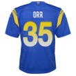 Super Bowl LVI Champions Los Angeles Rams Kareem Orr #35 Royal Youth's Jersey Jersey