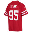 Super Bowl LVI Champions San Francisco 49ers Kentavius Street #95 Scarlet Youth's Jersey Jersey