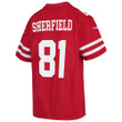 Super Bowl LVI Champions San Francisco 49ers Trent Sherfield #81 Scarlet Youth's Jersey Jersey