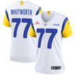 Super Bowl LVI Champions Los Angeles Rams Andrew Whitworth #77 White Women's Jersey Jersey