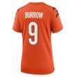 Super Bowl LVI Champions Cincinnati Bengals Joe Burrow #9 Orange Women's Jersey Jersey