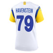 Super Bowl LVI Champions Los Angeles Rams Rob Havenstein #79 White Women's Jersey Jersey