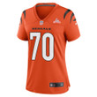 Super Bowl LVI Champions Cincinnati Bengals D'Ante Smith #70 Orange Women's Jersey Jersey