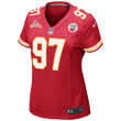 Super Bowl LVI Champions Kansas City Chiefs Alex Okafor #97 Red Women's Jersey Jersey