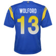 Super Bowl LVI Champions Los Angeles Rams John Wolford #13 Royal Youth's Jersey Jersey