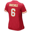 Super Bowl LVI Champions Kansas City Chiefs Shane Buechele #6 Red Women's Jersey Jersey