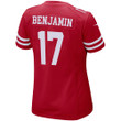 Super Bowl LVI Champions San Francisco 49ers Travis Benjamin #17 Scarlet Women's Jersey Jersey