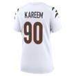 Super Bowl LVI Champions Cincinnati Bengals Khalid Kareem #90 White Women's Jersey Jersey