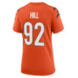 Super Bowl LVI Champions Cincinnati Bengals B.J. Hill #92 Orange Women's Jersey Jersey