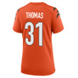 Super Bowl LVI Champions Cincinnati Bengals Michael Thomas #31 Orange Women's Jersey Jersey