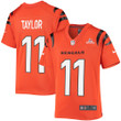 Super Bowl LVI Champions Cincinnati Bengals Trent Taylor #11 Orange Youth's Jersey Jersey