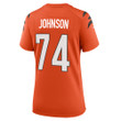 Super Bowl LVI Champions Cincinnati Bengals Fred Johnson #74 Orange Women's Jersey Jersey