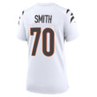 Super Bowl LVI Champions Cincinnati Bengals D'Ante Smith #70 White Women's Jersey Jersey