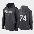 Men's #74 Eloy Jimenez Chicago White Sox 2022 City Connect Charcoal Black Hoodie Performance Pullover