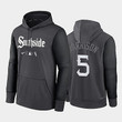 Men's #5 Josh Harrison Chicago White Sox 2022 City Connect Charcoal Black Hoodie Performance Pullover