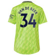 Donny Van De Beek #34 Manchester United Women's 2022/23 Third Player Jersey - Neon Green