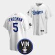 Freddie Freeman Honor Vin Scully Los Angeles Dodgers White #5 Jersey