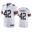 Tony Fields II #42 Cleveland Browns White Vapor Limited Jersey
