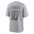 Justin Herbert #10 Los Angeles Chargers Atmosphere Fashion Game Jersey - Gray