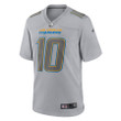 Justin Herbert #10 Los Angeles Chargers Atmosphere Fashion Game Jersey - Gray