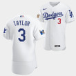 Los Angeles Dodgers Chris Taylor White Jersey #3 Jackie Robinson 75th Anniversary 2022 Uniform