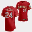 Los Angeles Angels Kurt Suzuki Red Jersey #24 Golden Diamond 2022-23 Uniform