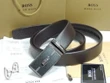 Hugo Boss Silver Logo Buckle Tan Leather Belt In Brown