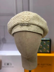 Chanel Knitted Wool Beret In White Cream