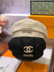 Chanel Knitted Wool Beret In White Cream