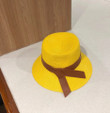 Loewe Straw And Calfskin Bucket Hat In Yellow