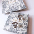 Dior Antique Gold-finish Metal Crystal Clover Earrings