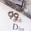 Dior Antique Gold-finish Metal Crystal Clover Earrings