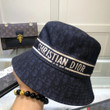 Dior D-oblique Small Brim Bucket Hat In Navy Blue