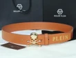 Philipp Plein Skull Buckle Belt In Orange