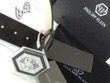 Philipp Plein Hexagon Skull Buckle Monogram Leather Belt In Black