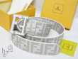 Fendi White Zucca Leather Belt With White Ff Logo Buckle