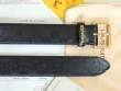 Louis Vuitton Black Damier Infinity Leather Belt With Gold Buckle
