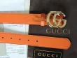 Gucci Orange Leather Belt With Shiny Gold-toned Double G Buckle